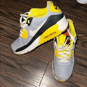 Nike Gray and Yellow Athletic Sneakers with Chunky Sole